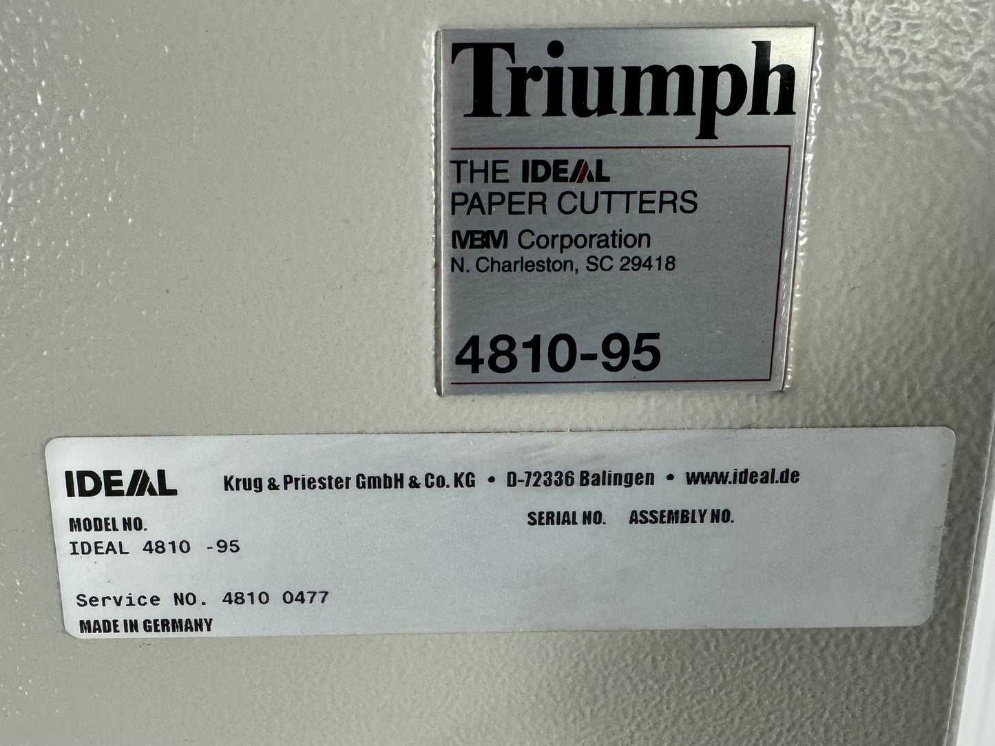 Triumph 4810-95 Paper Cutter